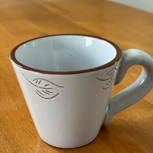 Elegant White Ceramic Mug with Brown Accents